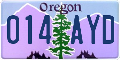 OR license plate 014AYD