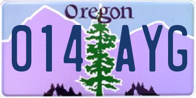 OR license plate 014AYG