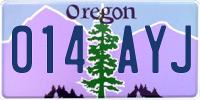 OR license plate 014AYJ