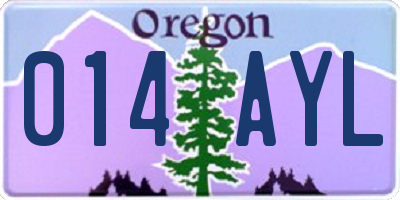 OR license plate 014AYL