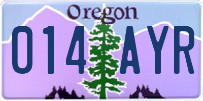 OR license plate 014AYR