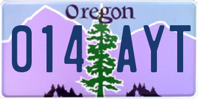 OR license plate 014AYT