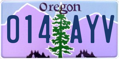 OR license plate 014AYV