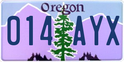 OR license plate 014AYX