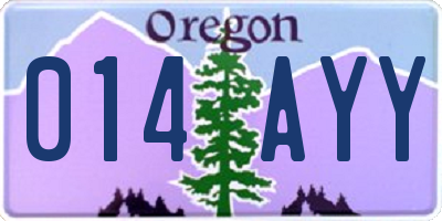 OR license plate 014AYY