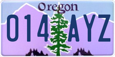 OR license plate 014AYZ