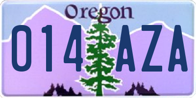 OR license plate 014AZA