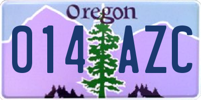 OR license plate 014AZC