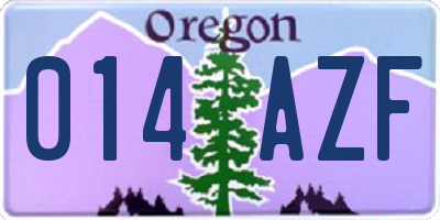 OR license plate 014AZF