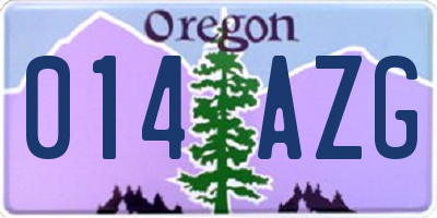 OR license plate 014AZG