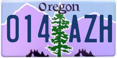 OR license plate 014AZH