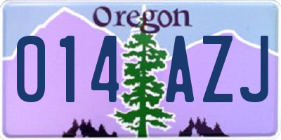 OR license plate 014AZJ