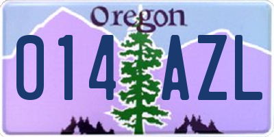 OR license plate 014AZL