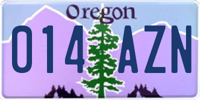OR license plate 014AZN