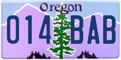 OR license plate 014BAB