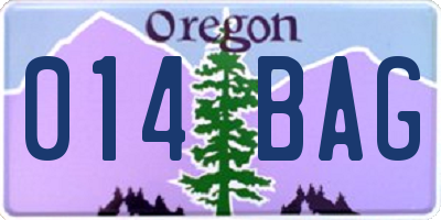 OR license plate 014BAG
