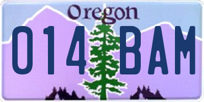 OR license plate 014BAM