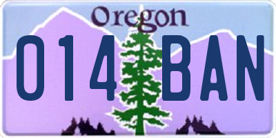 OR license plate 014BAN
