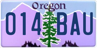 OR license plate 014BAU