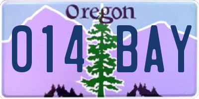 OR license plate 014BAY