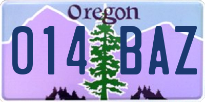 OR license plate 014BAZ