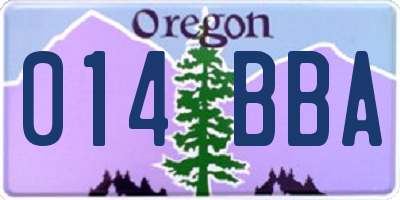 OR license plate 014BBA