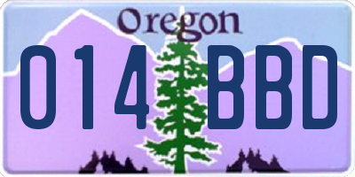OR license plate 014BBD