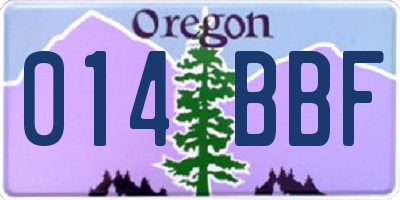 OR license plate 014BBF