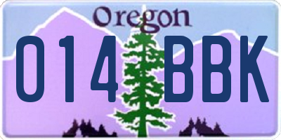 OR license plate 014BBK