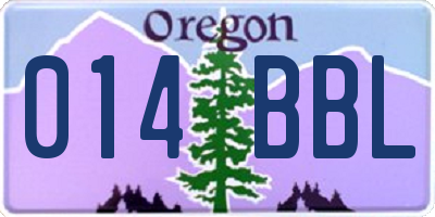 OR license plate 014BBL