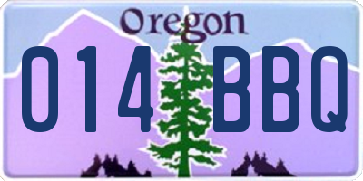 OR license plate 014BBQ