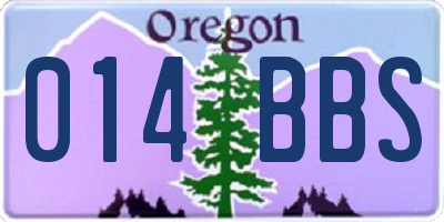 OR license plate 014BBS