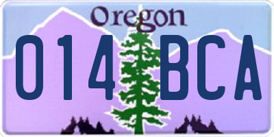 OR license plate 014BCA