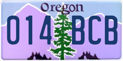 OR license plate 014BCB