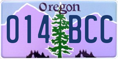 OR license plate 014BCC