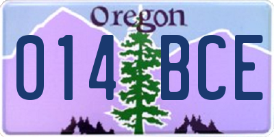 OR license plate 014BCE