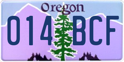 OR license plate 014BCF
