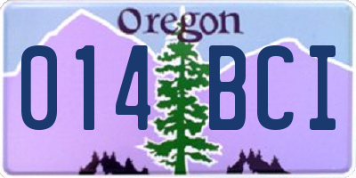 OR license plate 014BCI