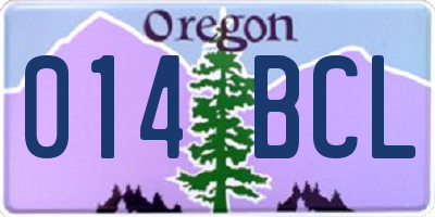OR license plate 014BCL