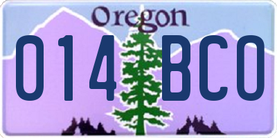 OR license plate 014BCO