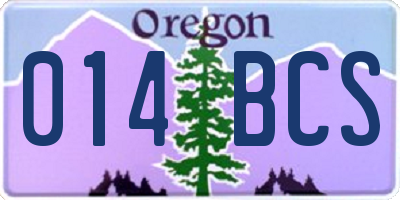 OR license plate 014BCS
