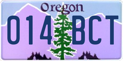 OR license plate 014BCT