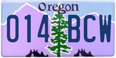 OR license plate 014BCW