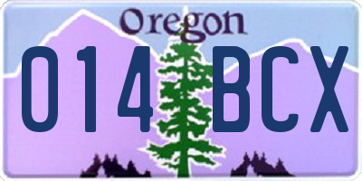 OR license plate 014BCX