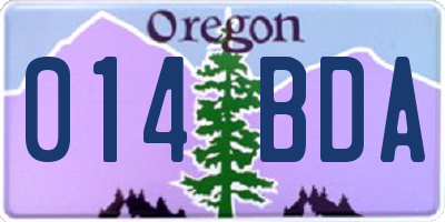 OR license plate 014BDA