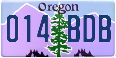 OR license plate 014BDB