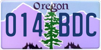 OR license plate 014BDC