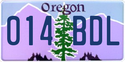 OR license plate 014BDL