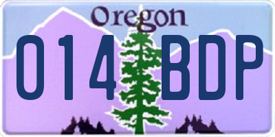 OR license plate 014BDP