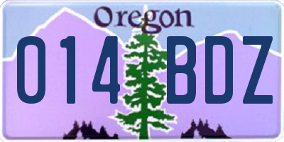 OR license plate 014BDZ